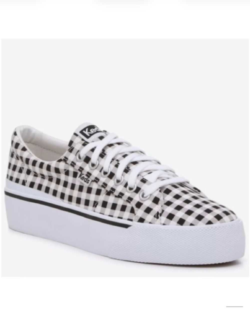 Keds 11 Jump Kick Duo Platform Sneaker - Women's Gingham Black White Checked